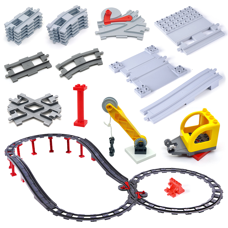 Lego Set City - Train Track Set Big Building Blocks