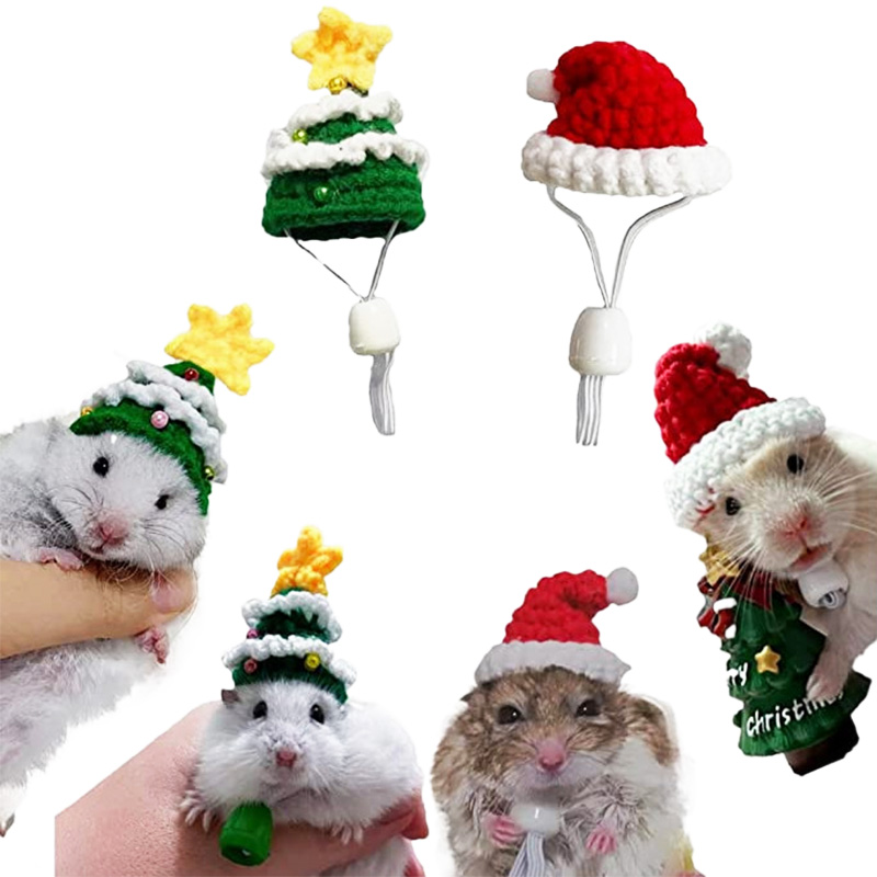 Hand Woven Pet Christmas Hat D - огляд і ціна Santa Hat Plush