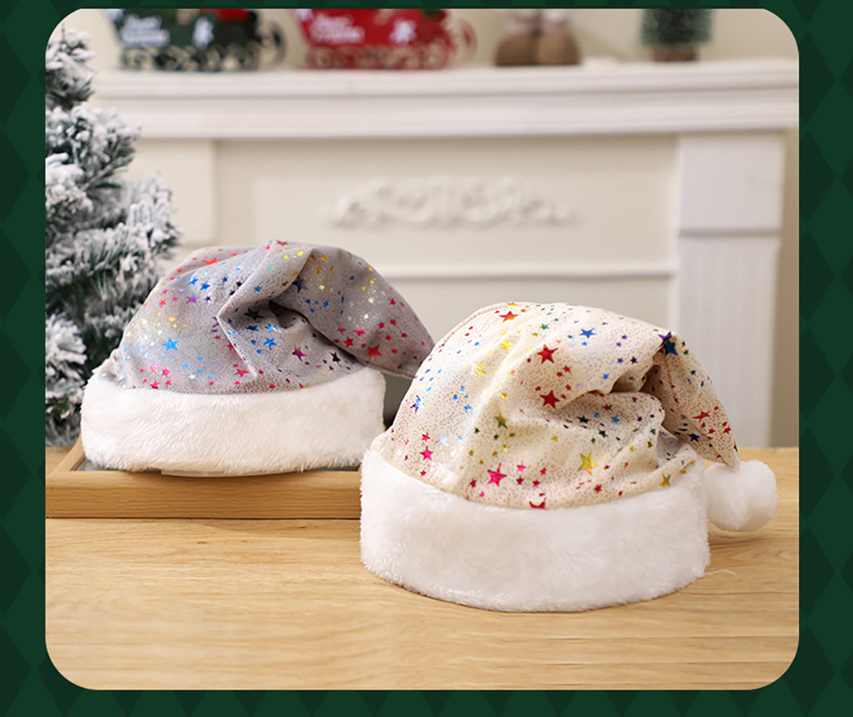 Red Plush Hot Stamping Stars C - огляд і ціна Santa Hat Plush