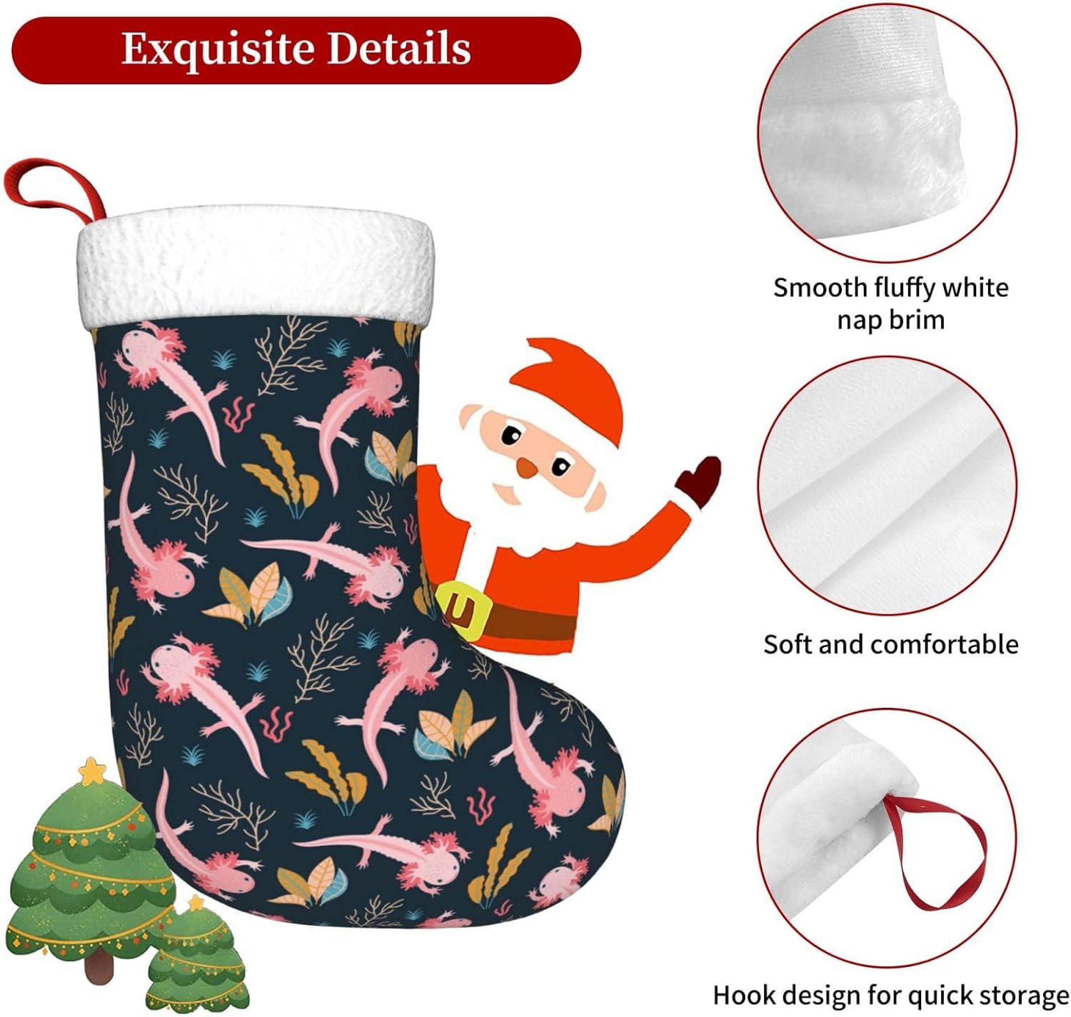 Cute Axolotl Christmas Stockin - огляд і ціна Christmas Stocking Hanging